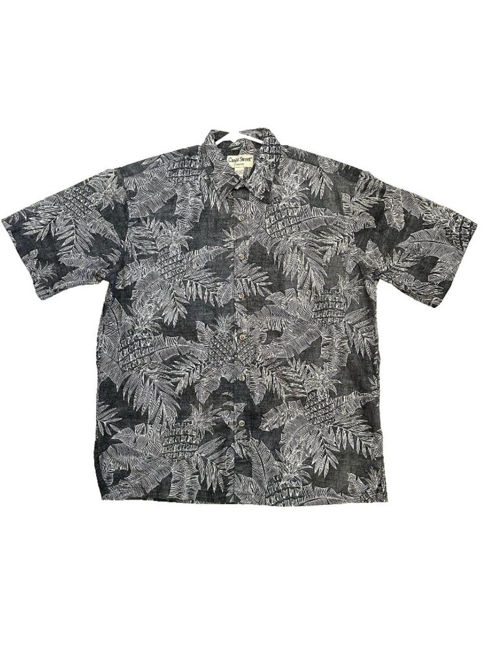 Cooke Street Honolulu Pineapple Leaves Aloha Hawaiian Shirt Cotton Size L